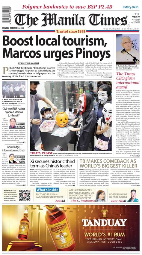 The Manila Times FrontPage | Oct. 24, 2022 | The Manila Times