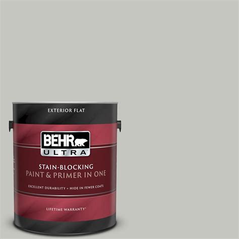 Behr Ultra 1 Gal Ppu24 16 Titanium Flat Exterior Paint And Primer In