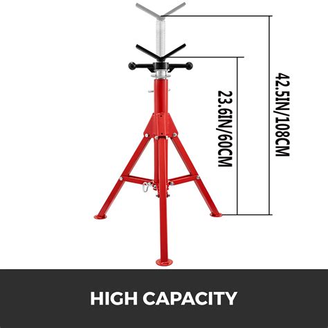 VEVOR V Head Pipe Stand 1 8 12 Capacity Adjustable Height 24 42