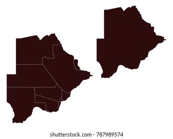 Botswana Vector Maps Administrative Regions Municipalities Stock Vector