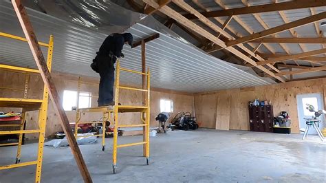 30 x 40 Garage | Installing a Metal Ceiling | Part 4