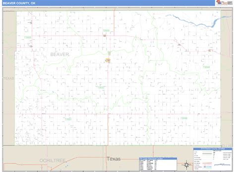 Beaver County, Oklahoma Zip Code Wall Map | Maps.com.com