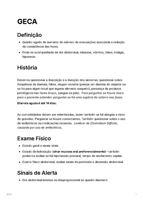 O Que Significa Geca Na Medicina - GECA: Diarreia Aguda - Definição, Diagnóstico e Tratamento - Studocu