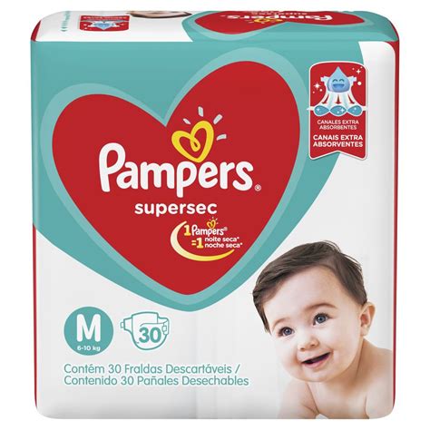 Fralda Pampers Supersec Tamanho M Com 30 Unidades Farmácia Real