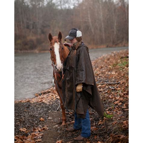 Pungo Ridge Outback Unisex Oilskin Packable Poncho Brown Ladies