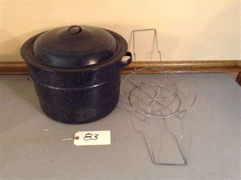 Speckled Enamelware Canner And Rack Duck Soup Auctions