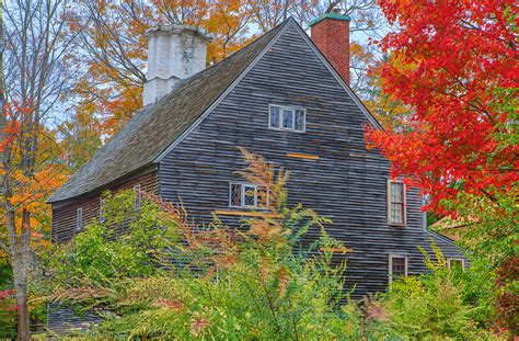 Eleazer Arnold House Framed By New England Fall Foliage Colors Located