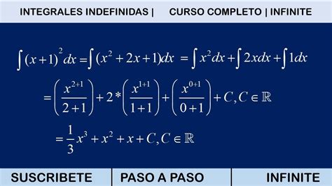 INTEGRALES INDEFINIDAS PASO A PASO 2020 INFINITEth N 0 7 YouTube