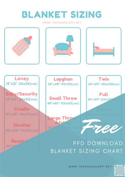 Free Printable Blanket Size Chart The Snugglery