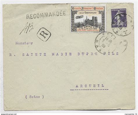 1927 1959 Lettres Documents FRANCE VIGNETTE GRANDE SEMAINE AVIATION