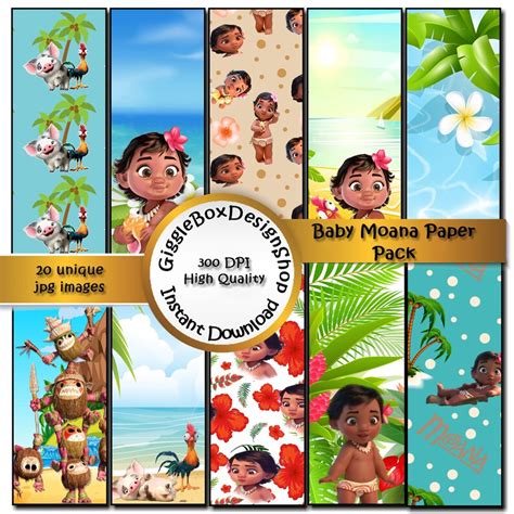 Fiesta Moana Imprimible Moana Digital Paper Papel Digital Etsy