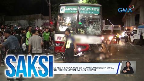 Bus Na Nang Araro Ng 7 Sasakyan Sa Commonwealth Ave Nawalan Umano Ng