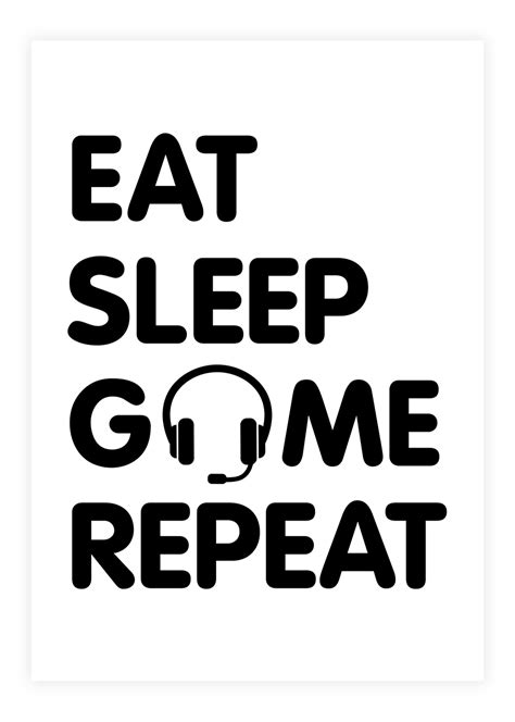 Eat Sleep Game Repeat Plakat Fra Kr