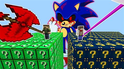 Lucky Blocks Vs Sonic Exe Minecraft Lucky Blocks Youtube