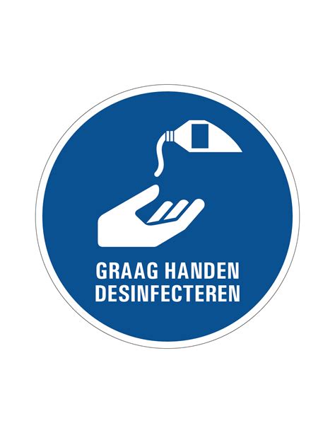 Handen Desinfecteren Verplicht Sticker ISO 7010 Kopen