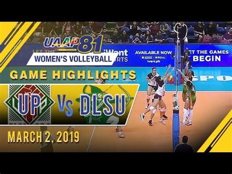 UAAP 81 WV UP Vs DLSU Game Highlights March 2 2019 YouTube