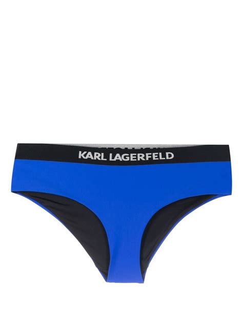 Karl Lagerfeld Logo Waistband Bikini Blue FARFETCH