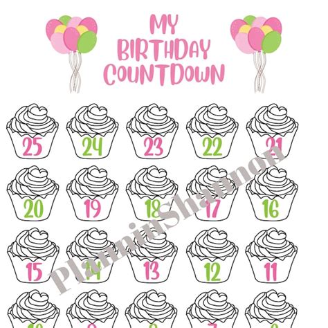 Birthday Countdown Calendar for Kids - Etsy