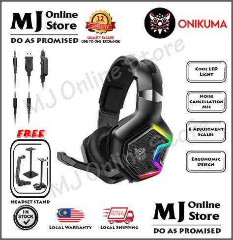 Onikuma K Pro Ps Gaming Headset Rgb Led Light Over Ear Headphones