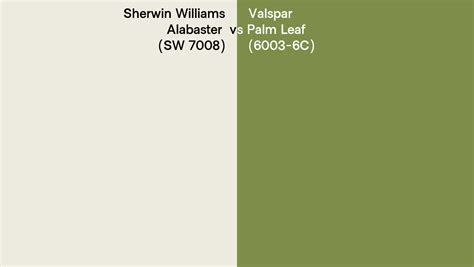 Sherwin Williams Alabaster Sw Vs Valspar Palm Leaf C