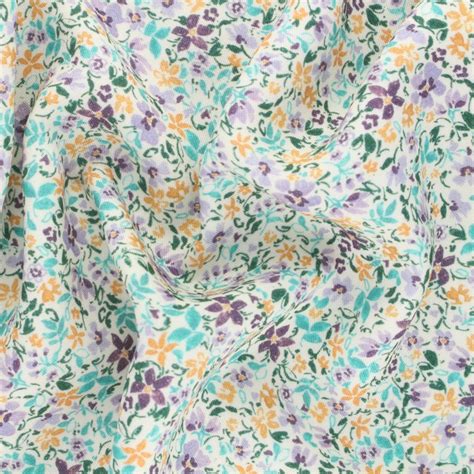 Tissu Twill Viscose Katia Fabrics Lavender Flowers Cru Mpm