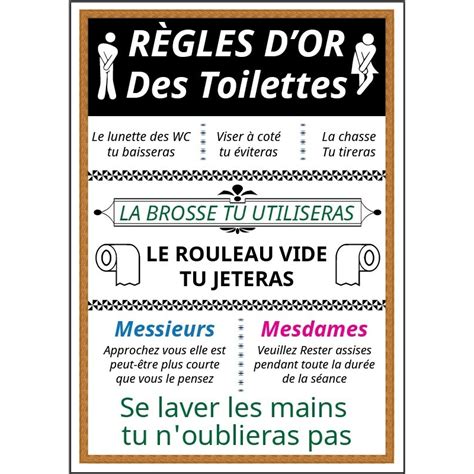 Affiche R Gles D Or Des Toilettes