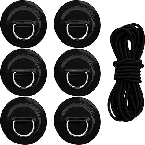 Set Bungee Deck Rigging Kit Surfboard Cord D Rings Kayak D Ring Pads