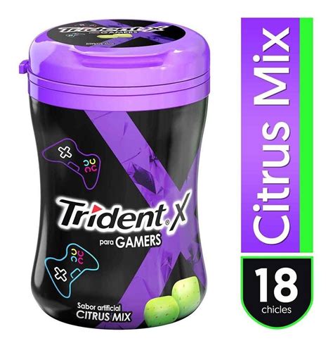 Chicle Trident X gamer Sin Azúcar Sabor Citrus Mix 18 Un Cuotas sin