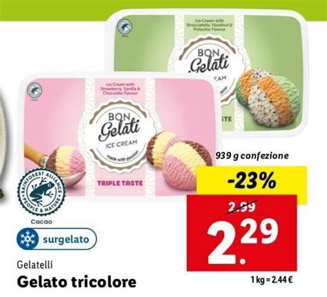 Gelatelli Gelato Tricolore 939 G Confezione Offerta Di Lidl