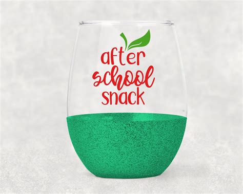 After School Snack Wine Glass Teacher Wine Glass Teacher Etsy