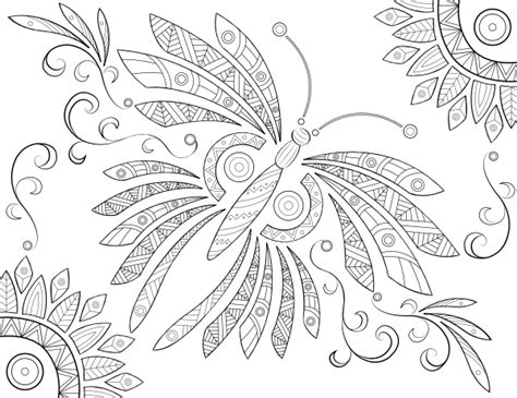 Printable Intricate Butterfly Adult Coloring Page