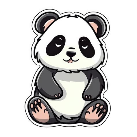 Ilustraci N De Un Lindo Oso Panda Sentado En El Suelo Creado Con