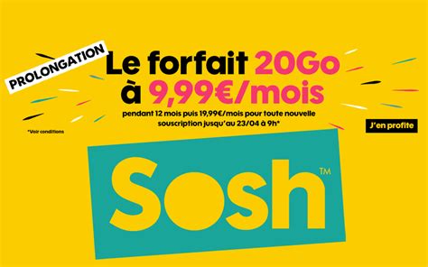 Forfait mobile 20 Go à seulement 999 par mois chez Sosh Le Parisien