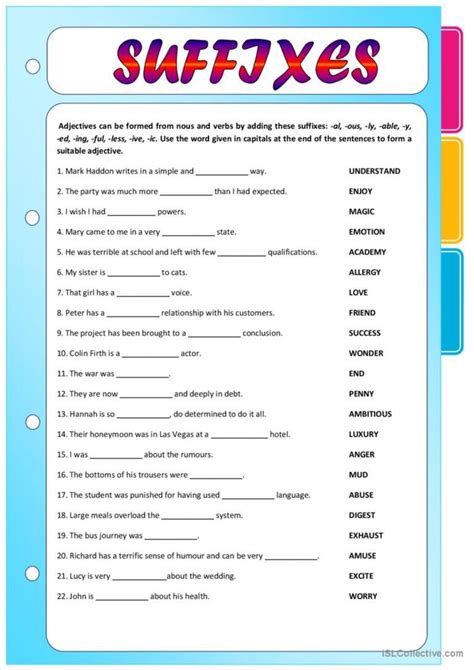 Suffixes Adjectives Formed From Nouns And Verbs