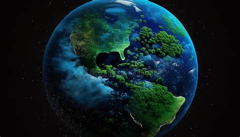 Planeta Azul Y Verde Radiante Una Vista Impresionante De La Tierra