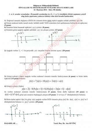 Sinyaller Ve Sistemler B T Nleme Sorular Vize Ve Final