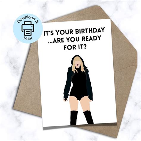 Ts Printable Birthday Card Ready For It Birthday Card Ts Bday Card