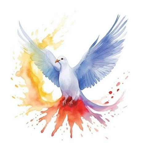 Premium Ai Image Illustration Of Holy Spirit Dove Hand Drawn Peace Dove Watercolor