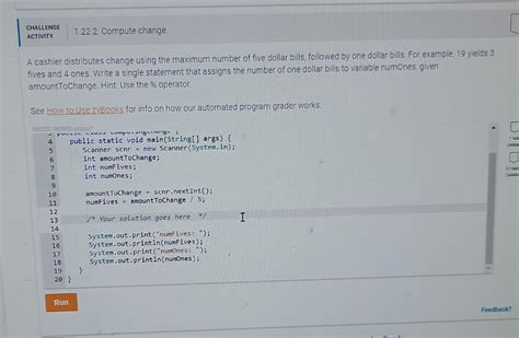 Solved Activity Compute Change A Cashier Chegg