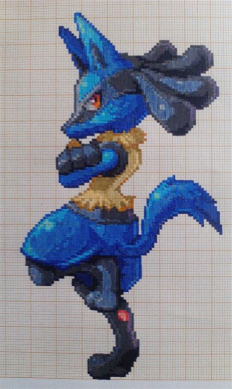 Lucario Pixel Art Template