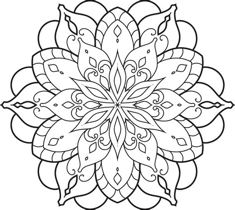 Circular Flower Mandala On White Free Vector Vector Art At