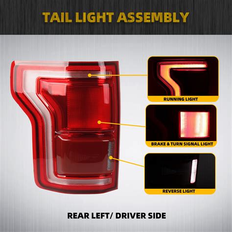 Dasbecan Driver Side LED Tail Lights With Blind Spot Compatible With