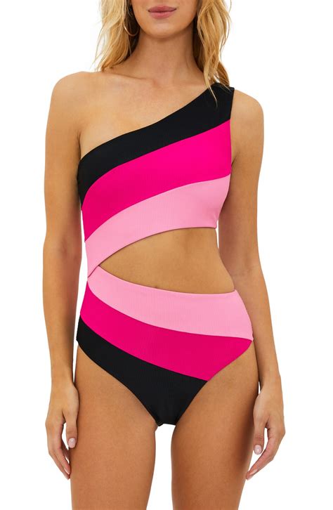 Beach Riot Joyce Stripe Cutout One Piece Swimsuit In Amour Colorblock Editorialist