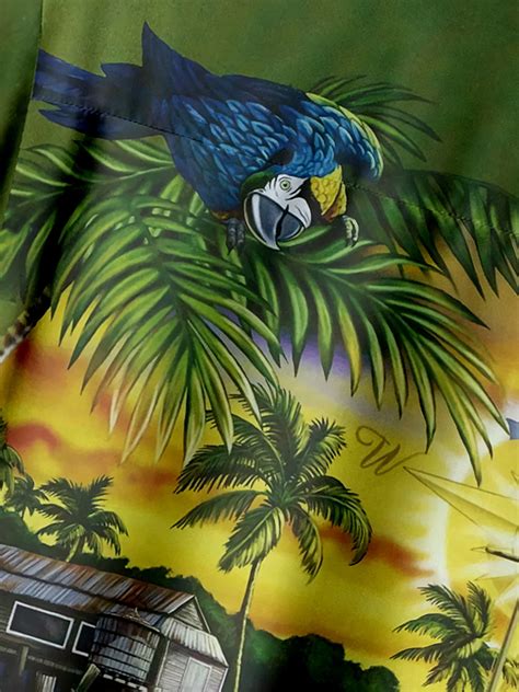 Hardaddy Parrot Chest Pocket Short Sleeve Hawaiian Shirt Hardaddy