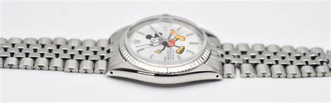 Rolex Datejust 36mm Silver Mickey Mouse Dial Watch 1601 Steel 18K