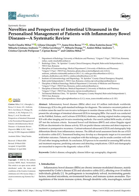 PDF Novelties And Perspectives Of Intestinal Ultrasound In The