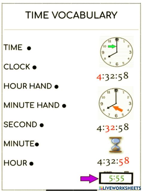 Esl English Vocabularytelling The Time Worksheets Library