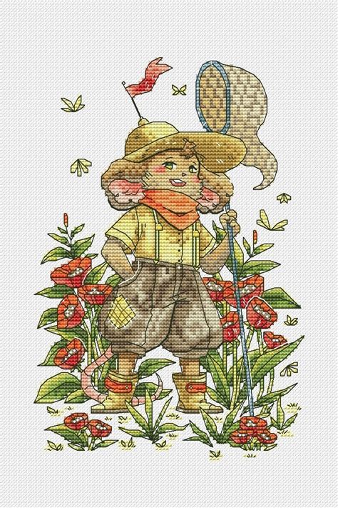 Mouse With A Net Cross Stitch Pattern Code Ao Alisa Okneas Buy