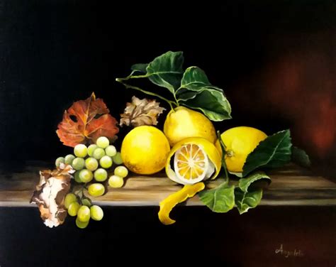 Natura Morta Con Limoni Pittura Da Anna Rita Angiolelli Artmajeur