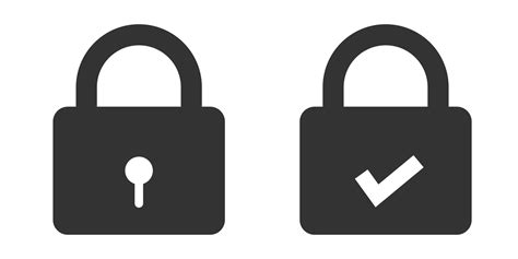 Padlock Icon Set Security Symbol Protection Icon Lock Icon With Check